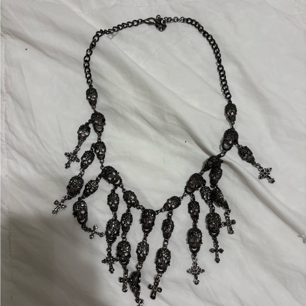 Black Gothic Skull Necklace